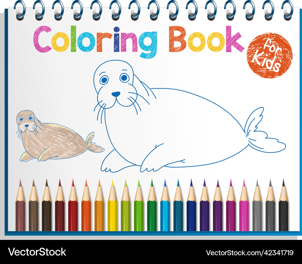 Coloring book worksheet for kids vector image