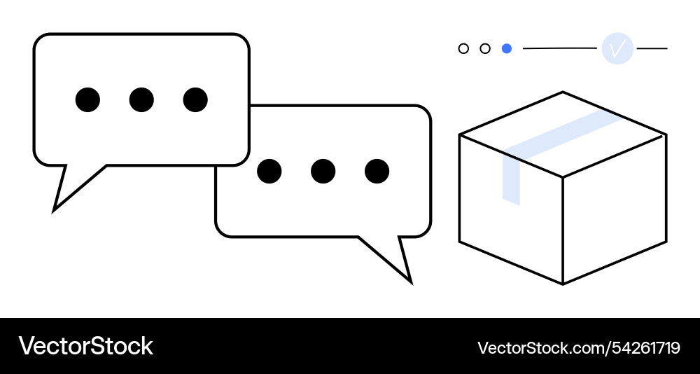 Communication via messaging and package delivery Communication via messaging and package delivery vector image