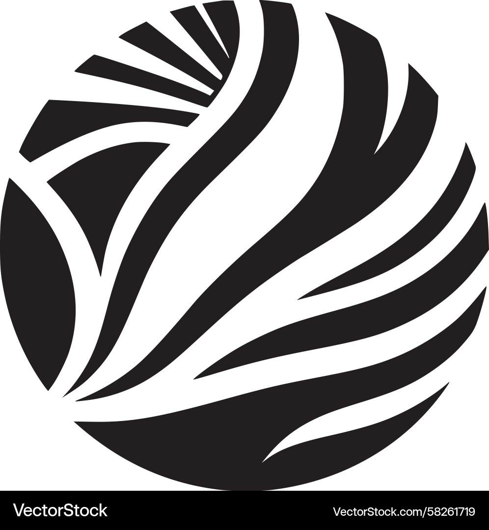 Dynamic Circular Flow Emblem Vector Image