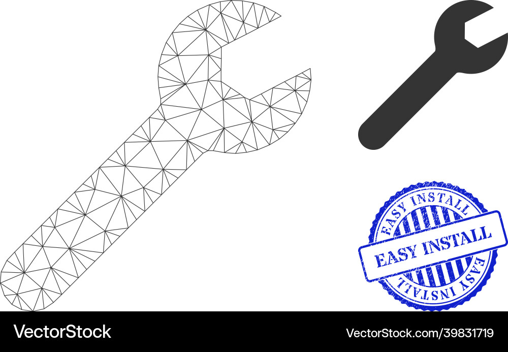 Easy install distress rubber imprint and web mesh Easy install distress rubber imprint and web mesh Vector Image