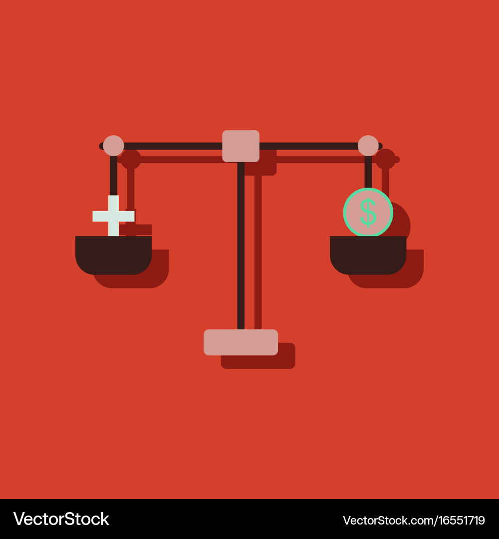 Flat icon design collection scales with cross vector image