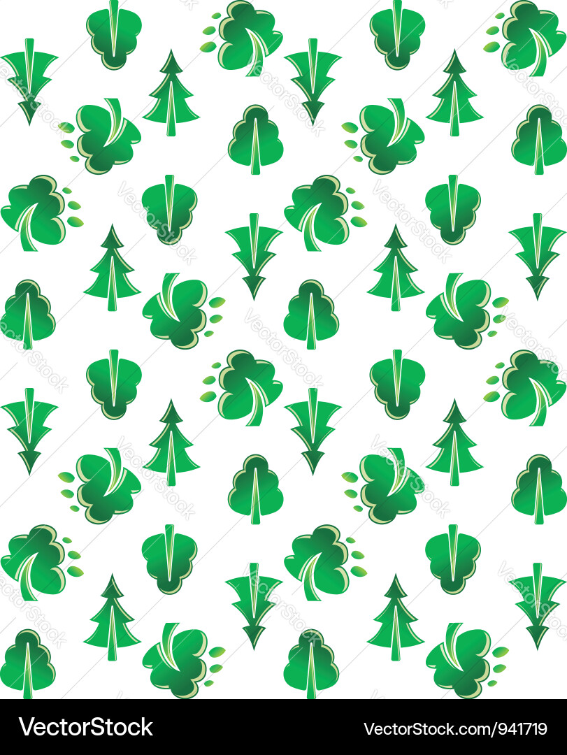 Green Tree Seamless Pattern vector image