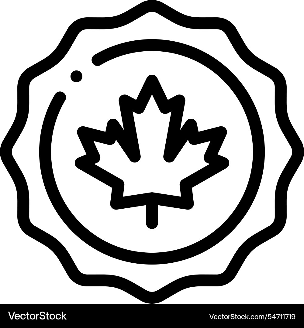 Maple leaf icon thin linear style design isolated Maple leaf icon thin linear style design isolated vector image