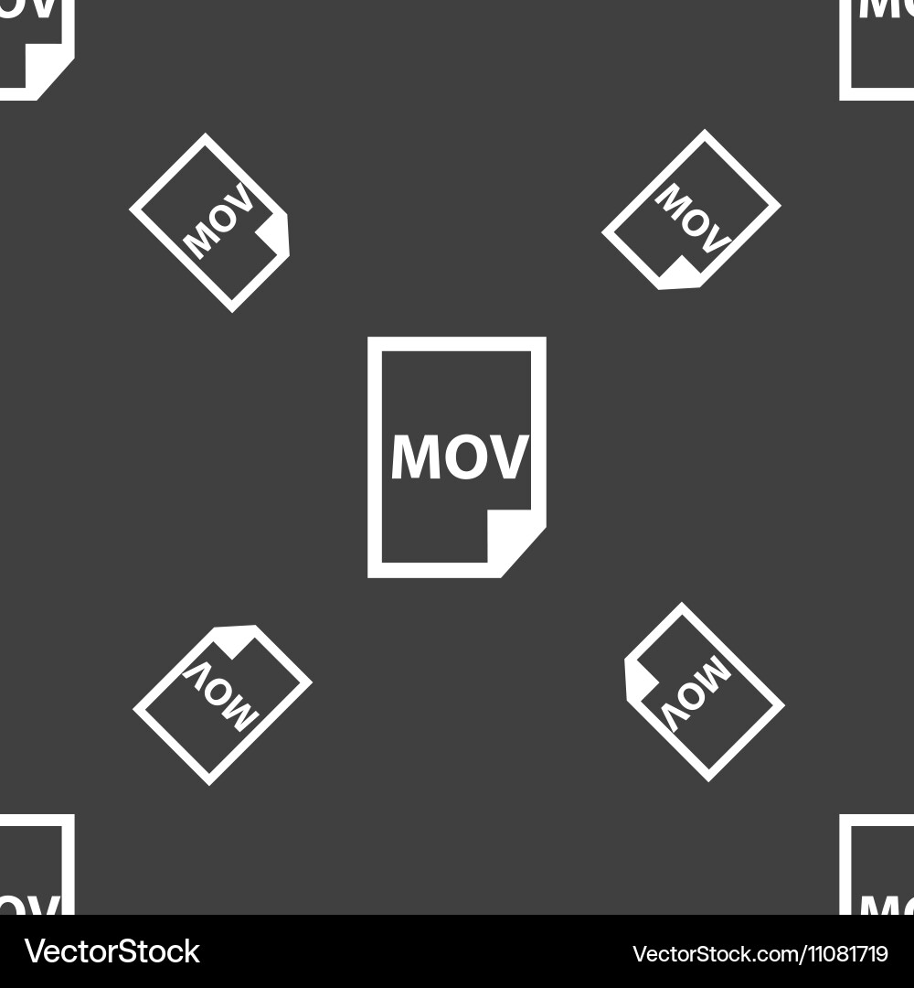 Mov file format icon sign seamless pattern vector image