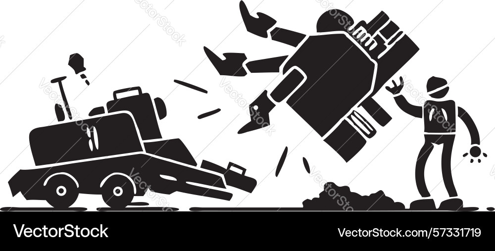Robot combat human vs machine in dynamic battle Vector Image
