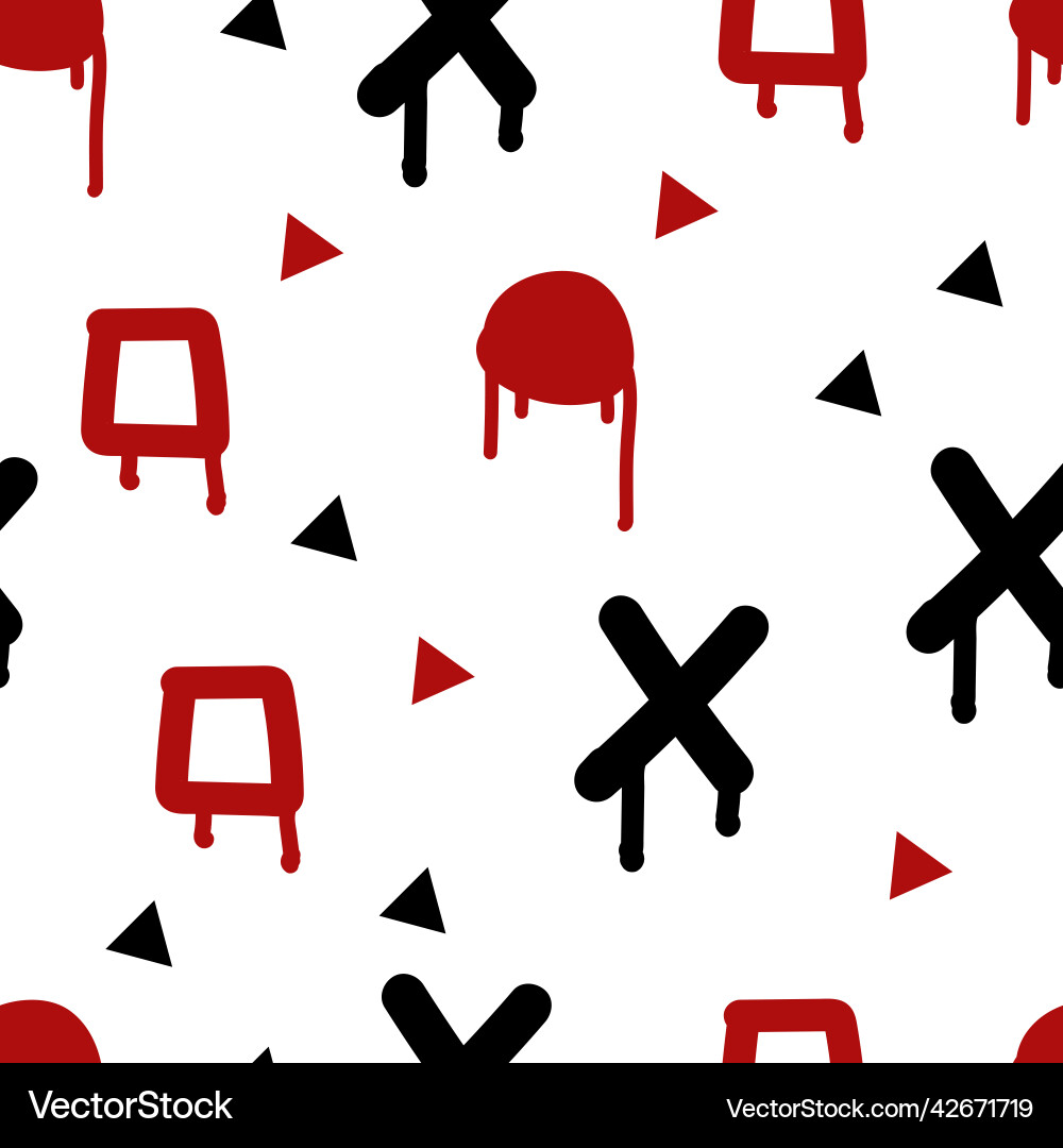 Seamless pattern with graphic shapes on a white Seamless pattern with graphic shapes on a white vector image
