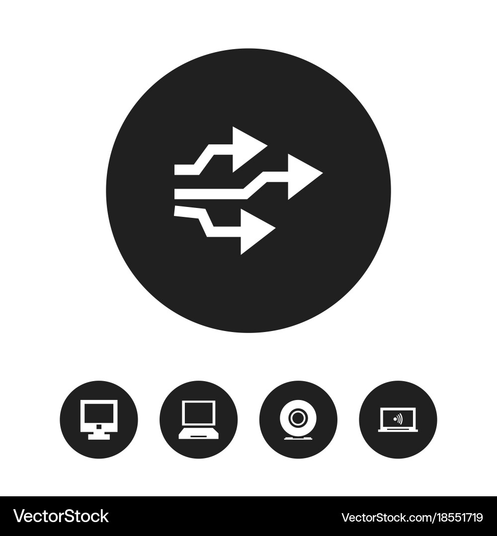 Set of 5 editable computer icons includes symbols vector image
