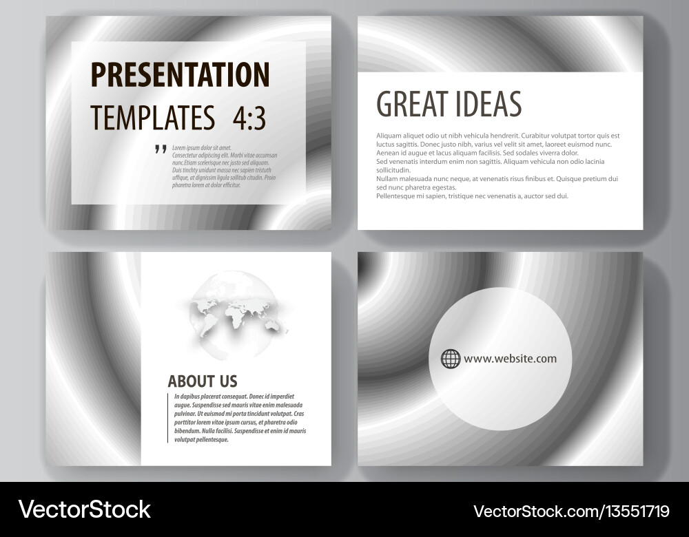Set of business templates for presentation slides vector image