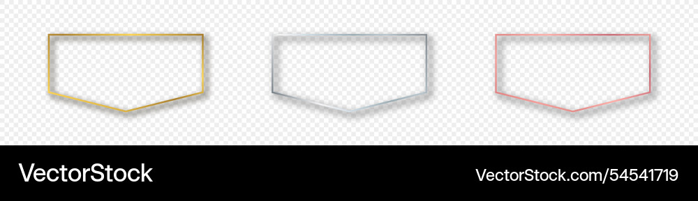 Set of three glowing frames Set of three glowing frames vector image