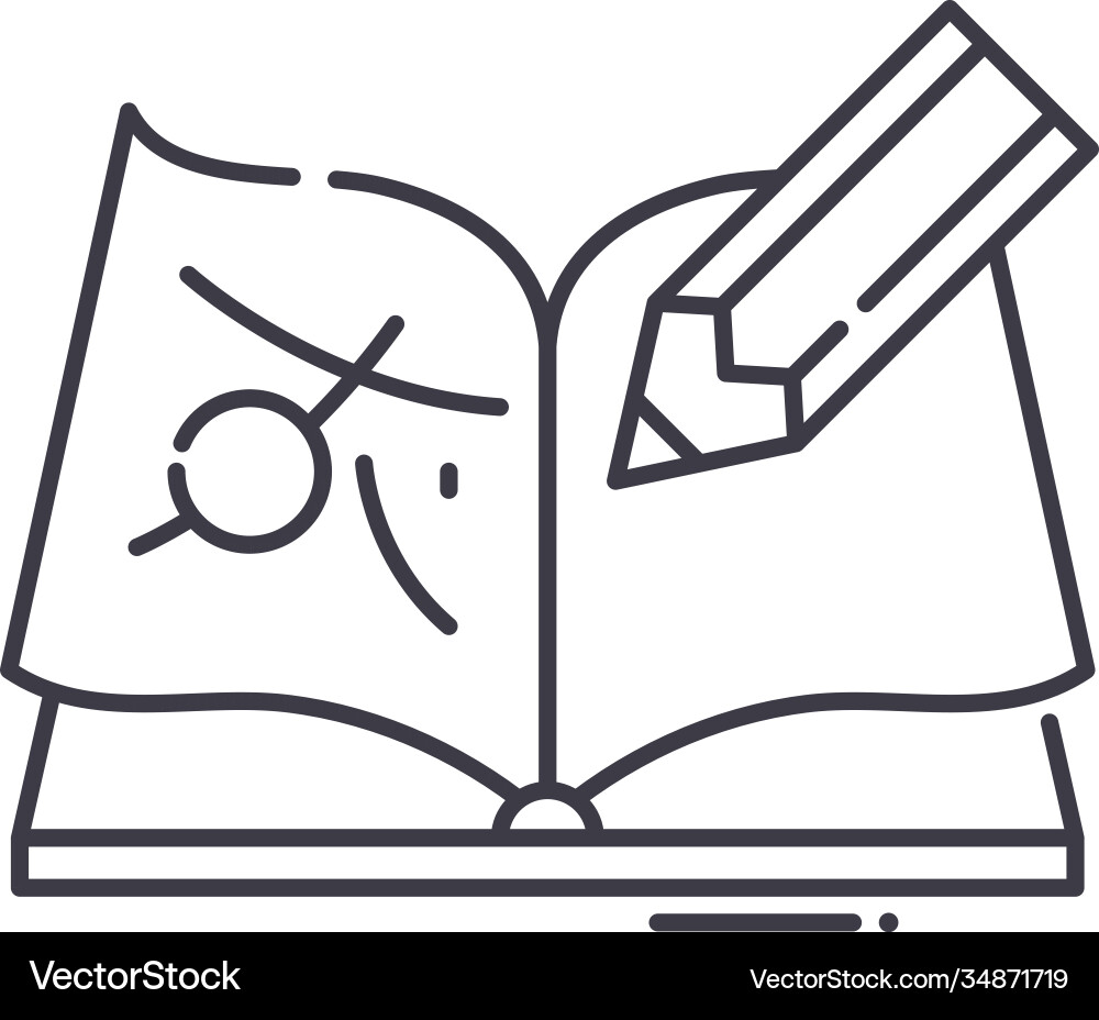 Sketchbook design icon linear isolated Sketchbook design icon linear isolated vector image