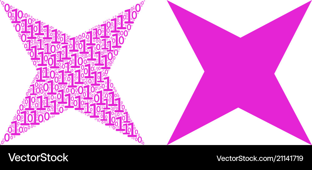 Sparkle star composition of binary digits Sparkle star composition of binary digits vector image