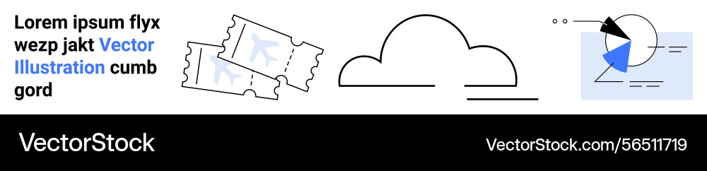 Ticket pair cloud and abstract chart with text Ticket pair cloud and abstract chart with text vector image