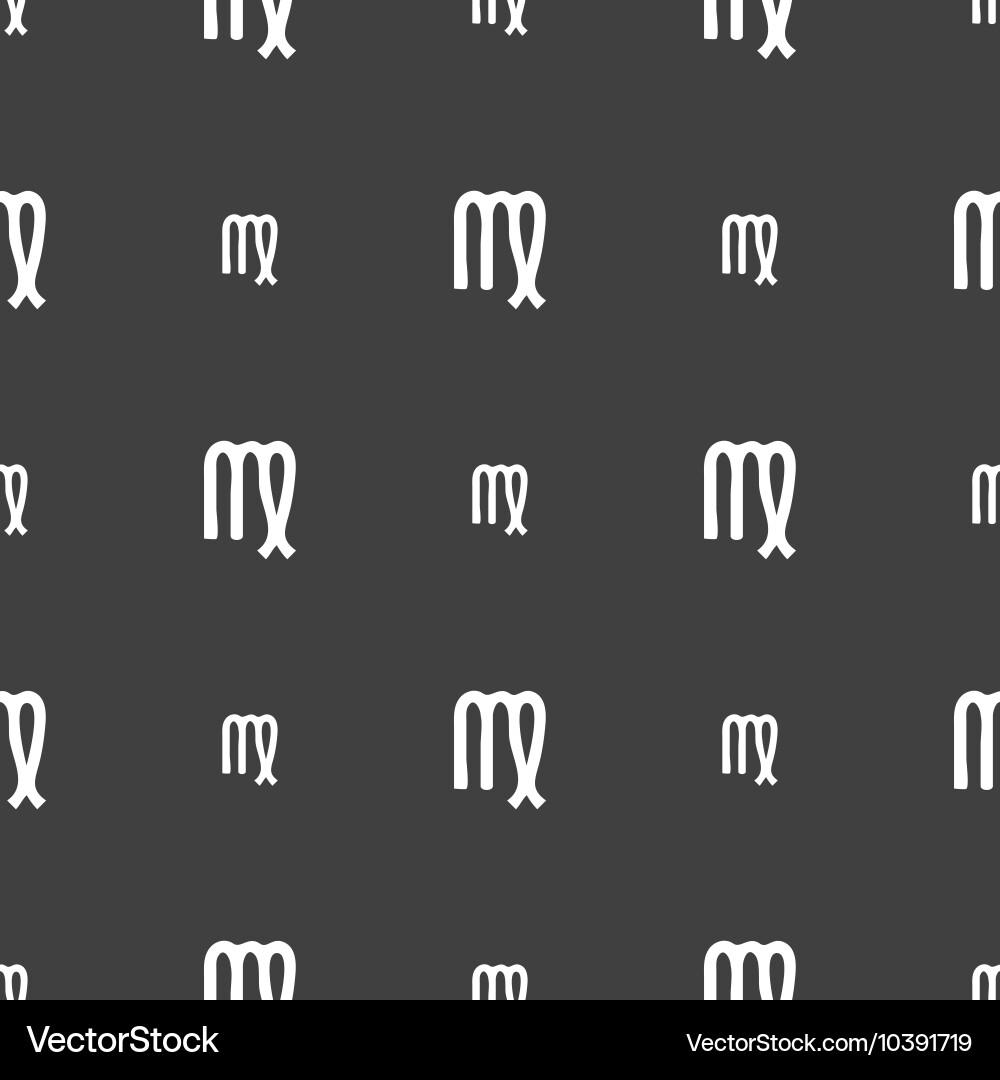 Virgo sign seamless pattern on a gray background Vector Image