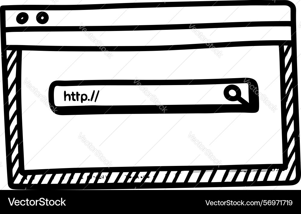 Web browser interface with search bar simple hand Web browser interface with search bar simple hand Vector Image
