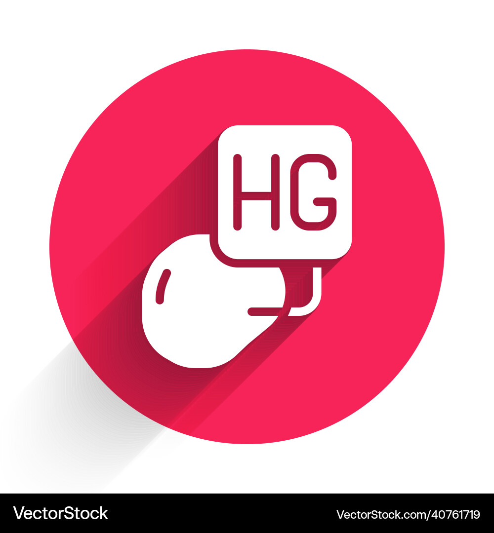 White drop of mercury icon isolated with long White drop of mercury icon isolated with long vector image