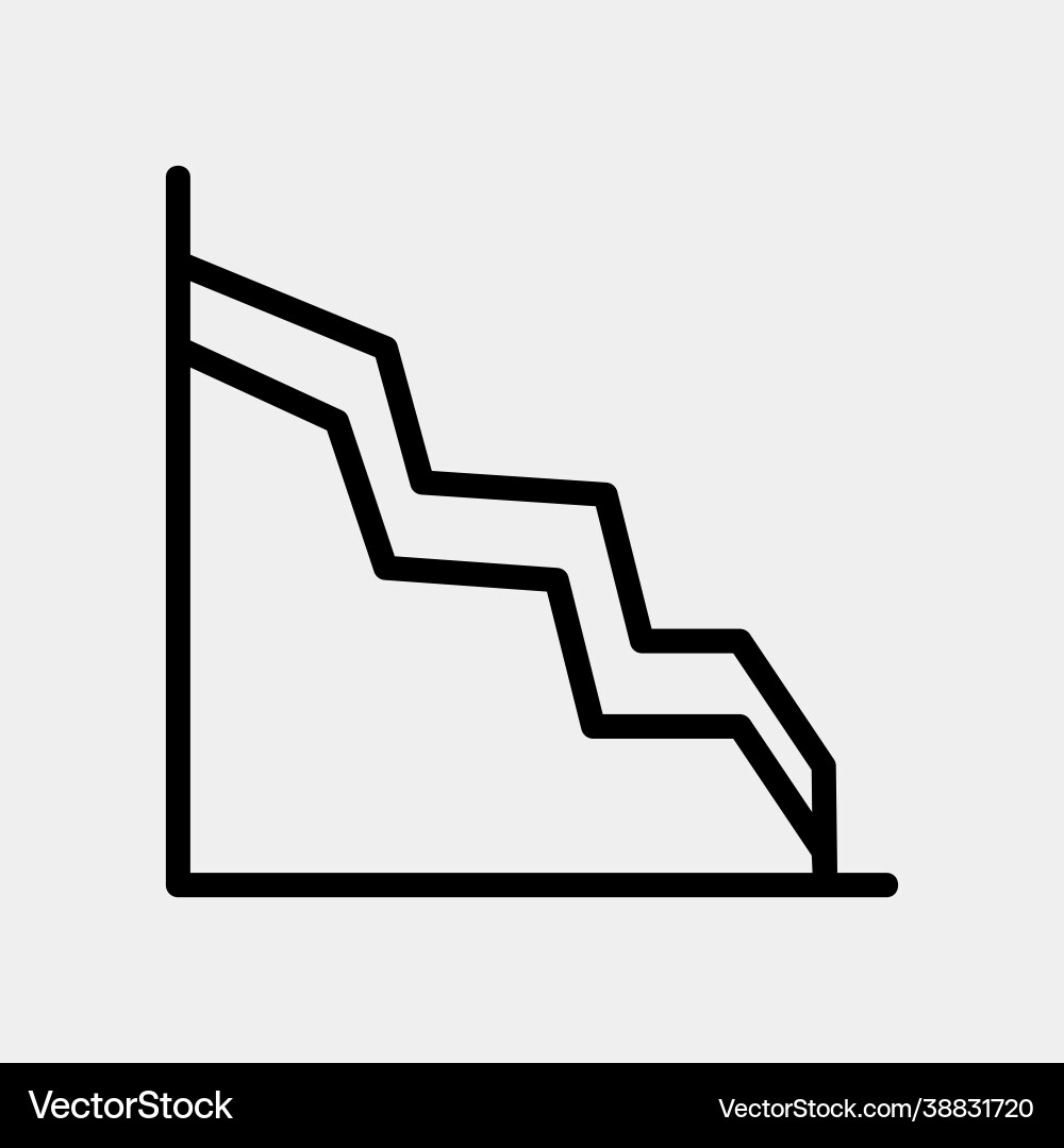 Area chart icon in line style for any projects vector image
