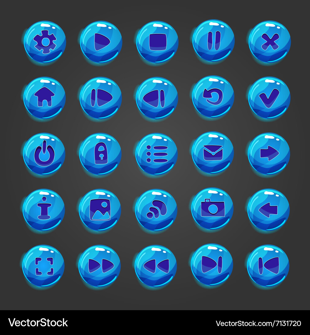 Big set of button for game design vector image