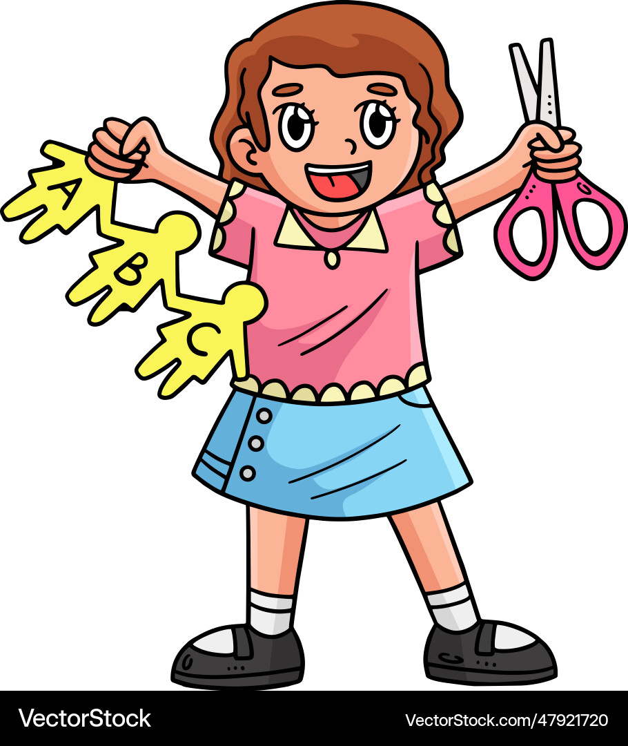 Child with scissors cartoon colored clipart – Royalty-Free Vector |  VectorStock, image size:910x1080