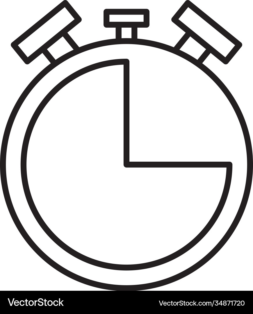 Chronometer timer line style icon Chronometer timer line style icon vector image