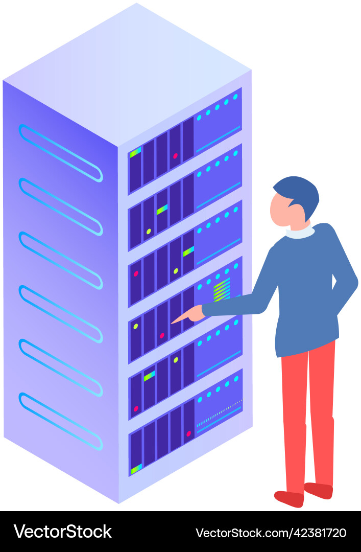 Database center info storage datacenter server vector image