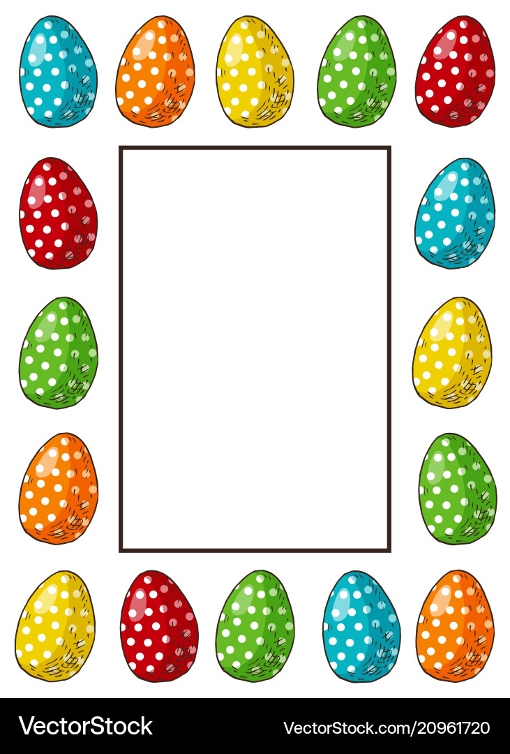 Easter Frame Vector Easter Frame with Eggs Royalty Free Vector Image