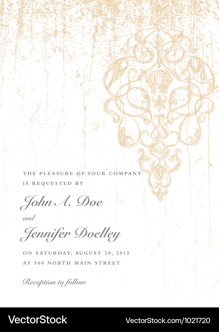 Elegant Damask Invitation vector image