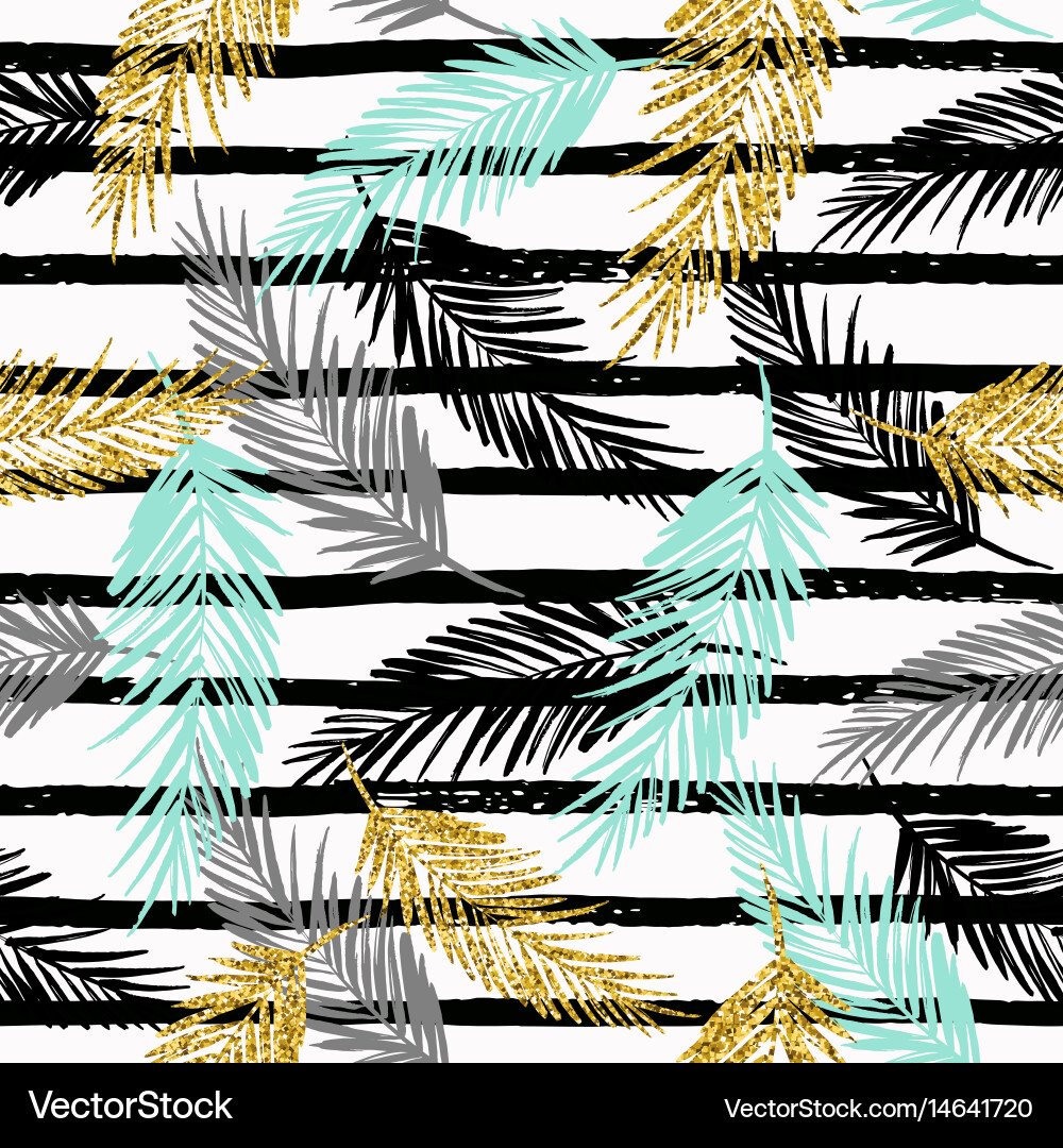 Exotic Palm Leaf Pattern Vector Image