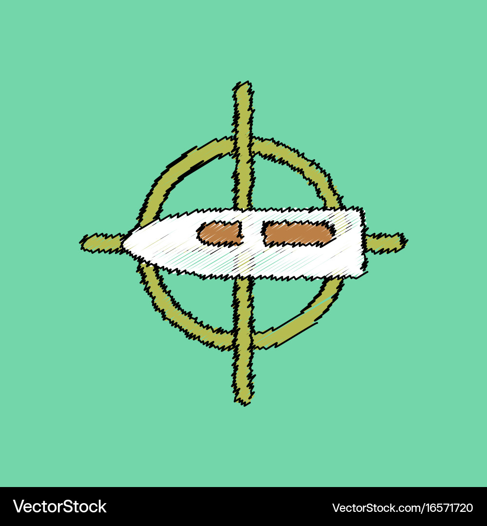Flat shading style icon aim on bullet Vector Image