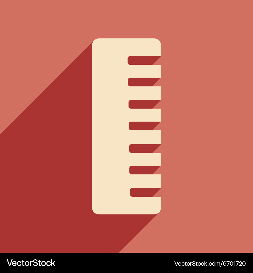 Flat with shadow icon and mobile application comb vector image