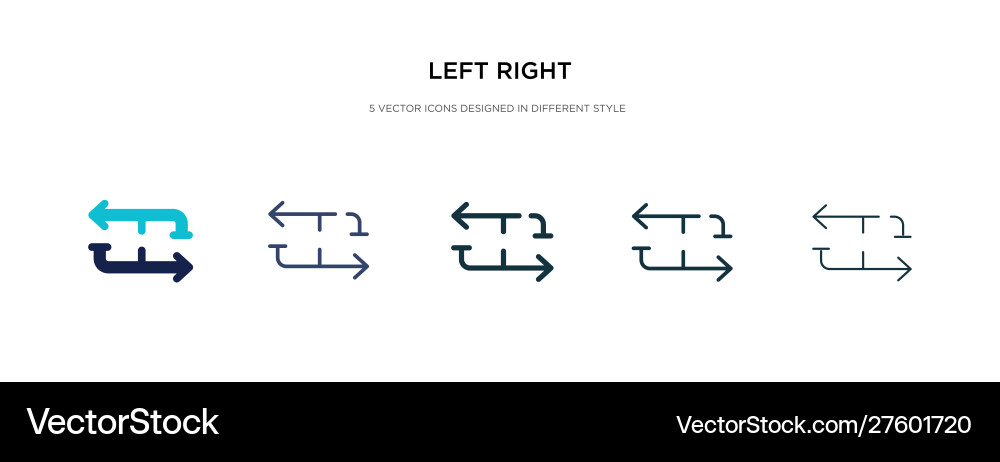 Left right icon in different style two colored Left right icon in different style two colored vector image