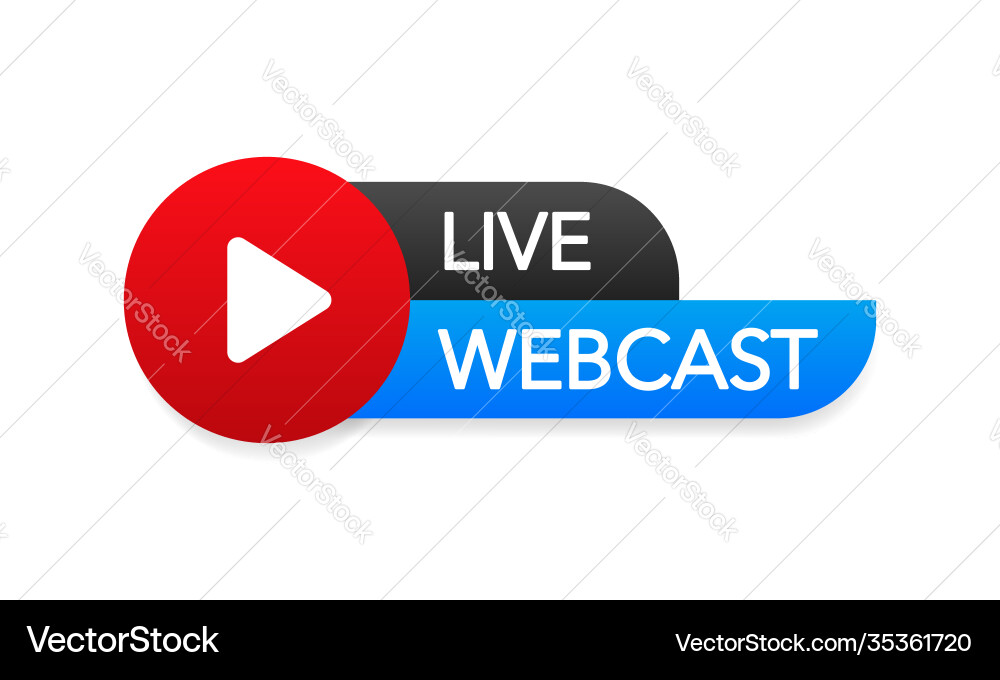 Live webcast button icon design Live webcast button icon design vector image