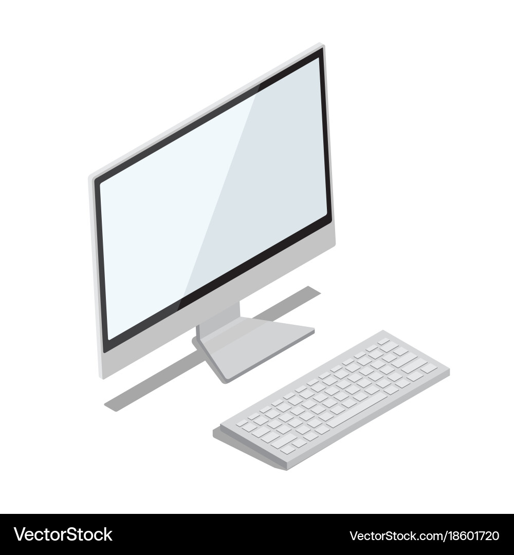 Modern Computer with Thin Monitor vector image