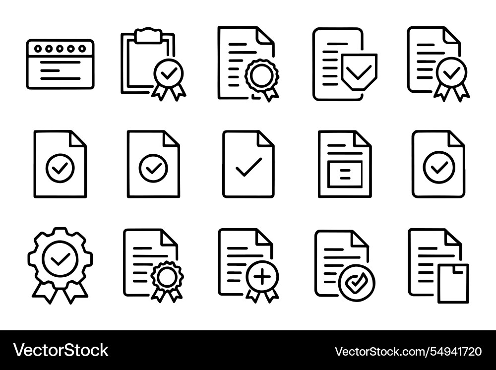 Papers folder certificate accept approved related Papers folder certificate accept approved related vector image