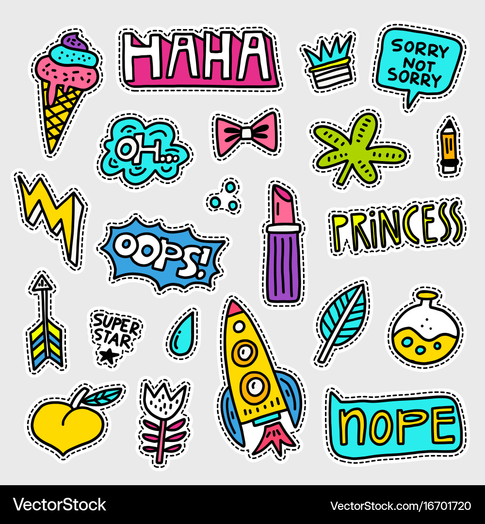 Patch collection Vector Image
