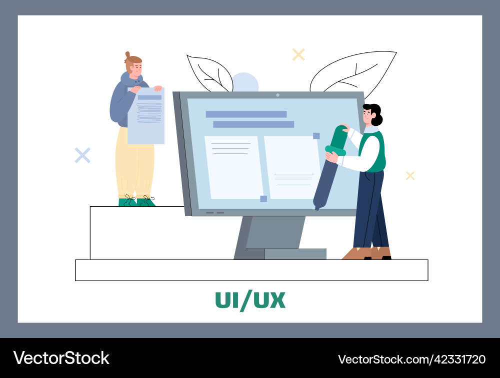 Process of research development ui ux Process of research development ui ux Vector Image