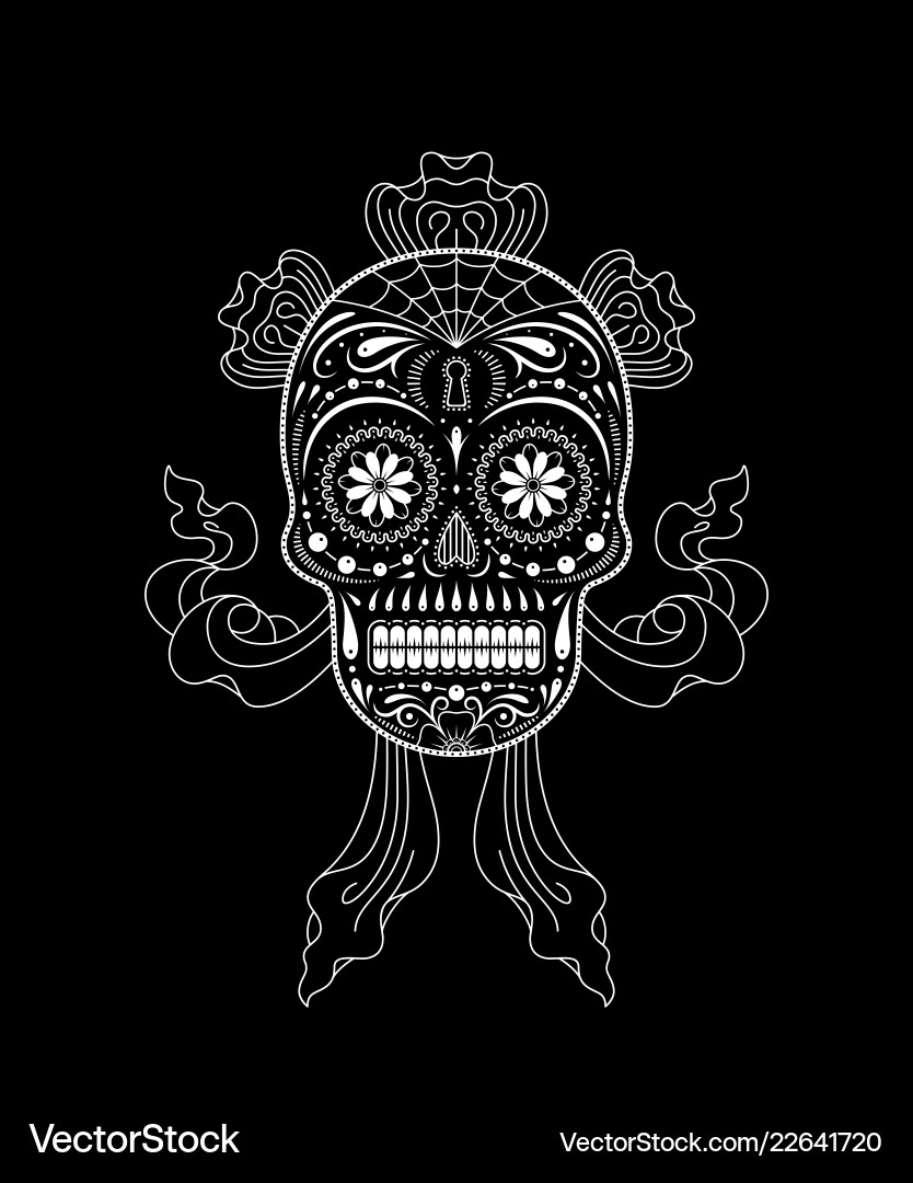 Sugar Skull Pattern - Day of the Dead Vector Image