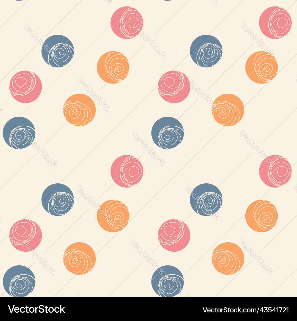 Abstract pattern with circles and doodle lines Vector Image