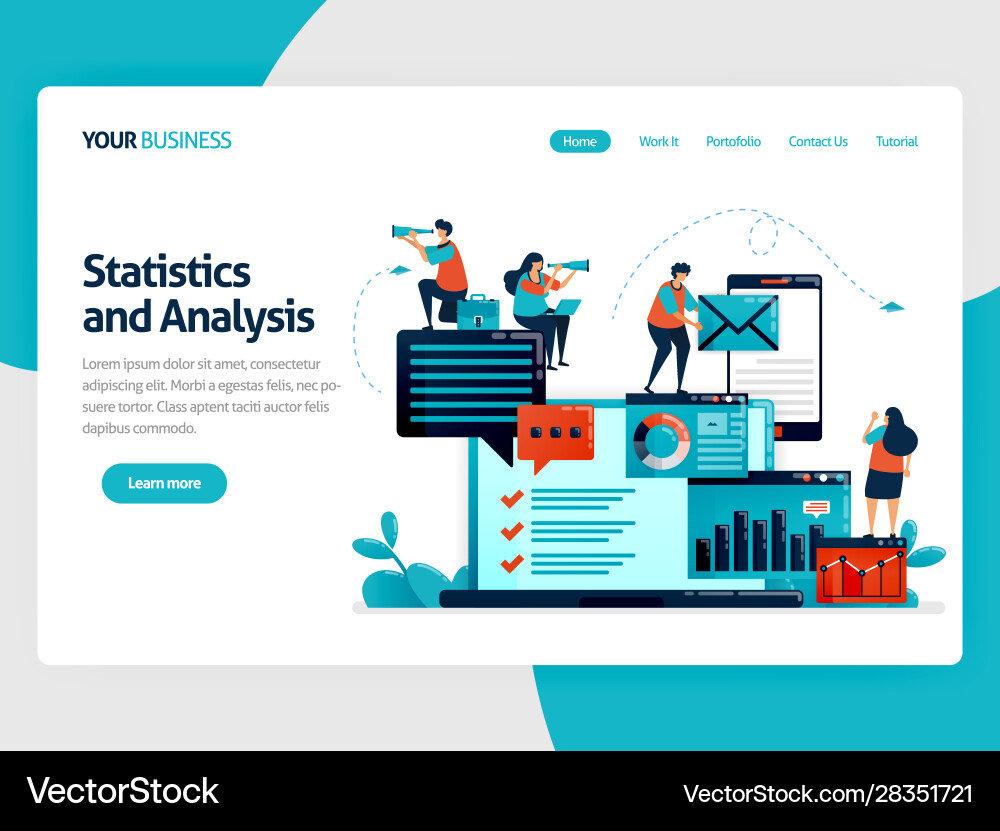 Analyze statistic and data on company report Analyze statistic and data on company report Vector Image