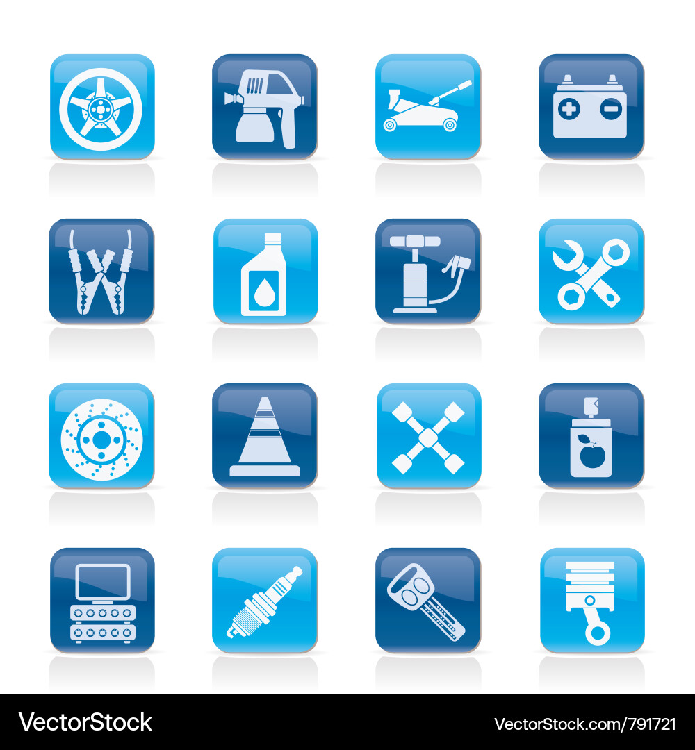 Car Repair Icons Set Vector Image