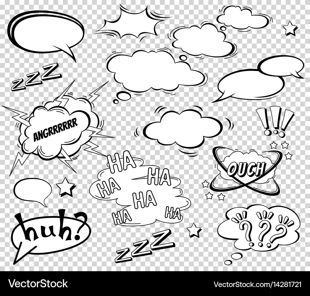 Cartoon Speech Bubbles - Set of Bubbles Vector Image