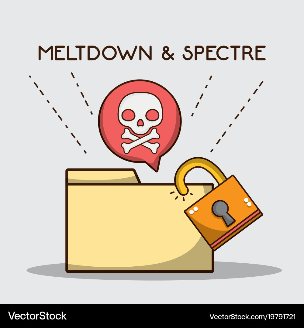 Digital file with security padlock and skull Vector Image