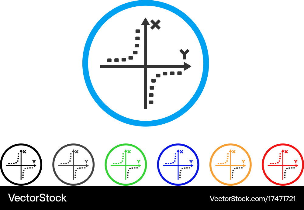 Dotted hyperbola plot rounded icon vector image