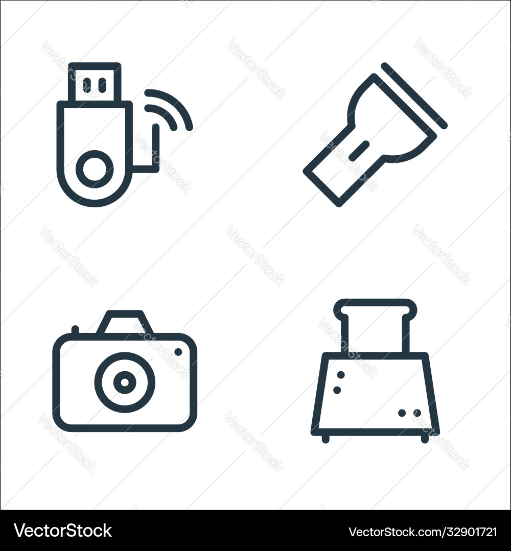 Electronics line icons linear set quality Electronics line icons linear set quality Vector Image