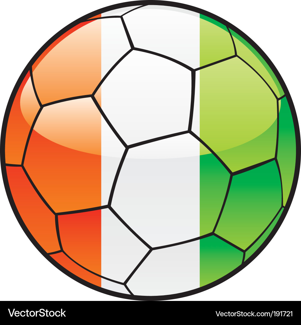 Flag of ivory coast on soccer ball vector image