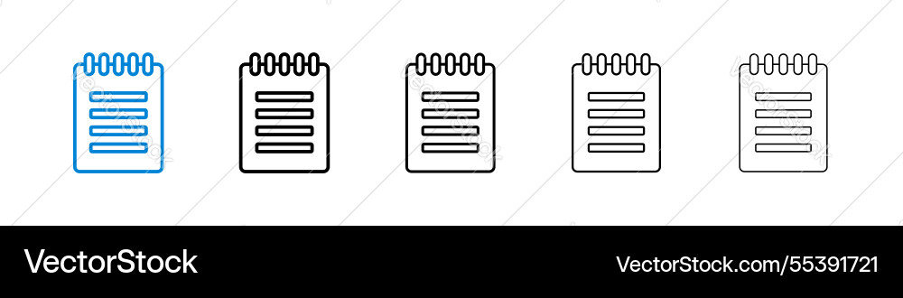 Form icons in five different stroke sizes Form icons in five different stroke sizes vector image