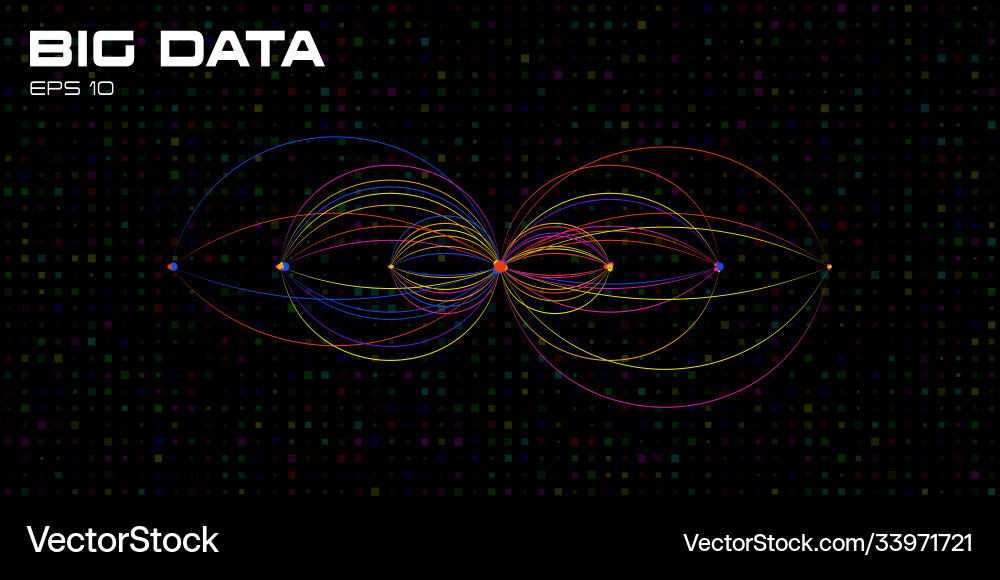 Große Datenvisualisierungsalgorithmen mit Lichtbogen Große Datenvisualisierungsalgorithmen mit Lichtbogen Vektorbild