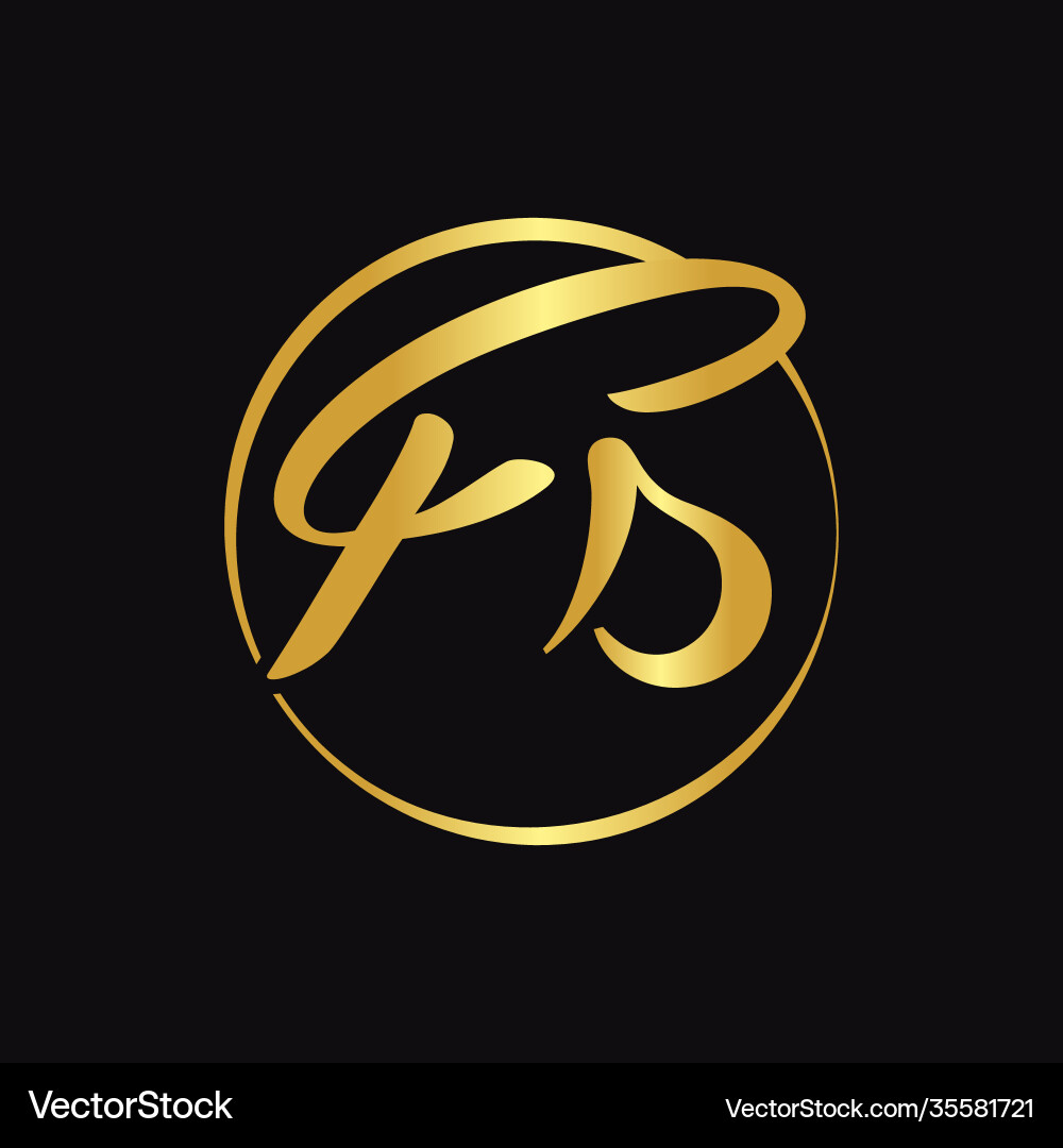 Initial fs script letter type logo design vector image