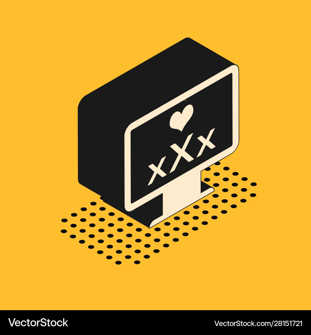 Isometric computer monitor with 18 plus content Isometric computer monitor with 18 plus content vector image