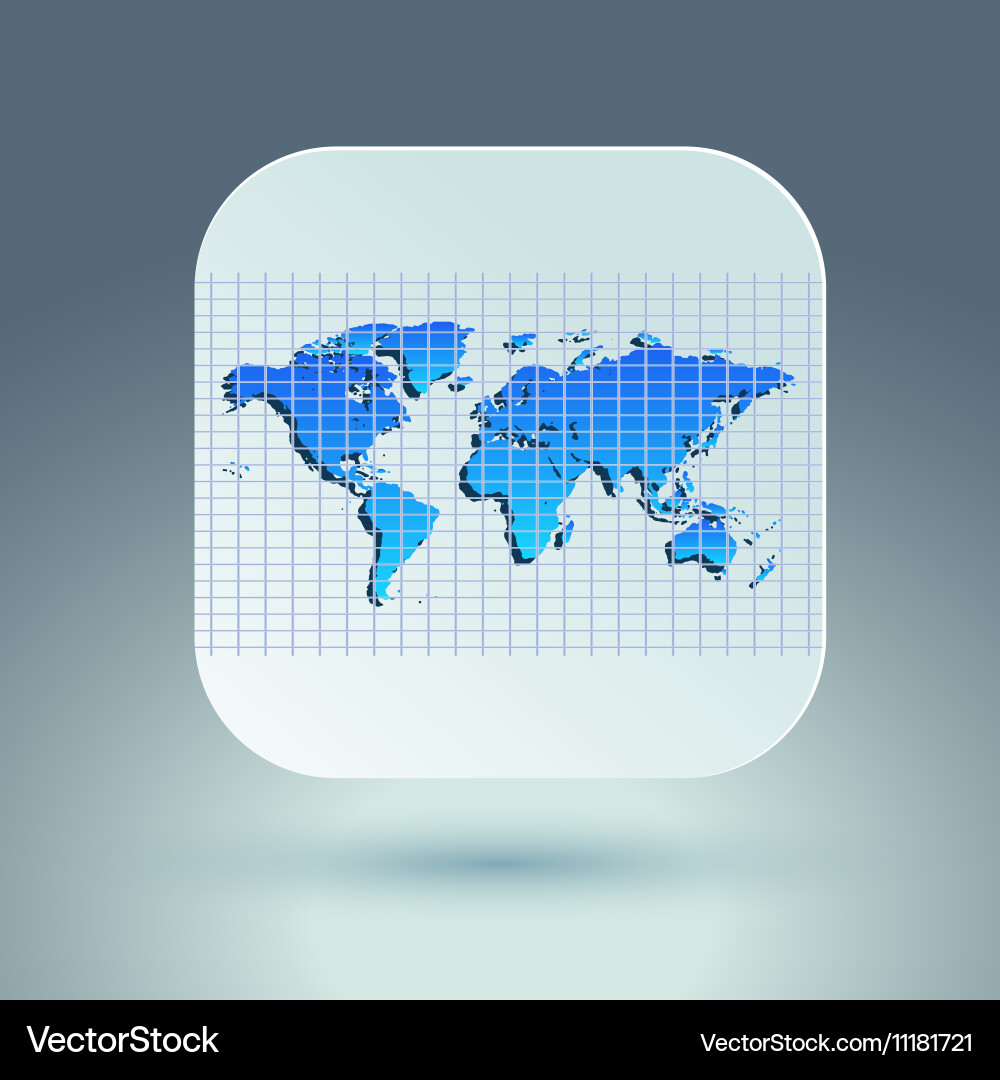 Map icon for application on grey background grid vector image