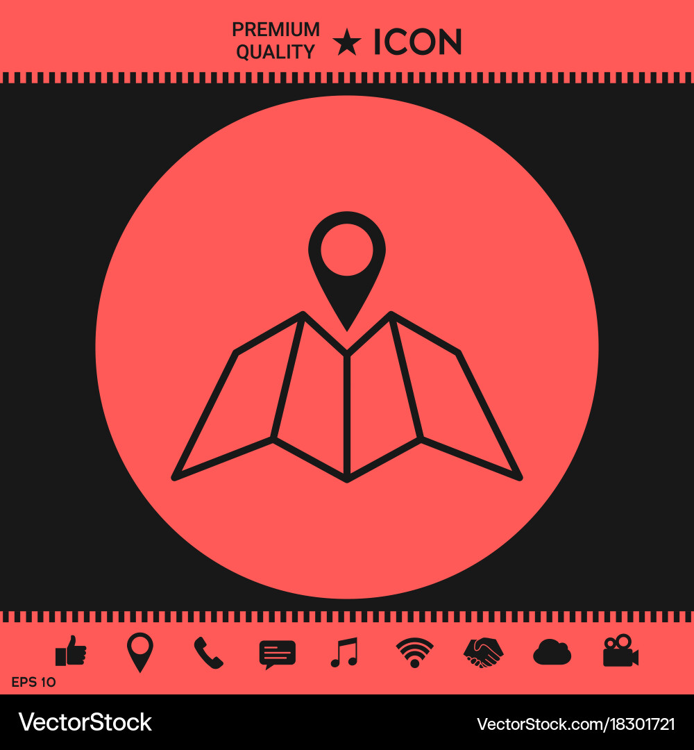 Map icon with pin pointer Vector Image